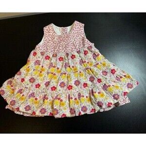 Bright H&M Flower layered Sundress Size 4- 6 Month Infant Baby dress